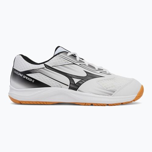Scarpe da pallavolo Mizuno Cyclone Speed 5 bianco/nero/camoscio