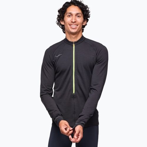 Maniche lunghe da running da uomo HOKA BaseZip LS nero