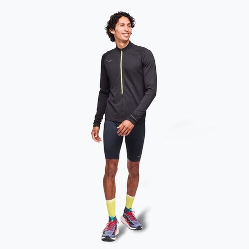 Maniche lunghe da running da uomo HOKA BaseZip LS nero