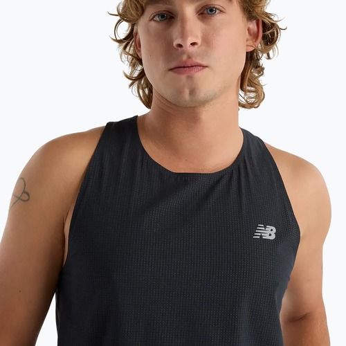 Canotta da corsa nera New Balance Race Day Ultra Light Singlet da uomo