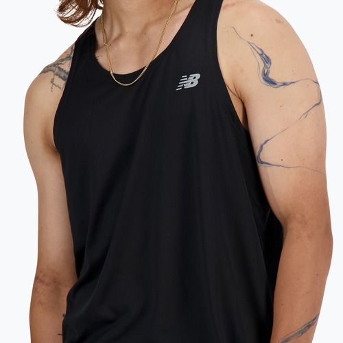 Canotta New Balance Sport Essentials Singlet nera da uomo per la corsa