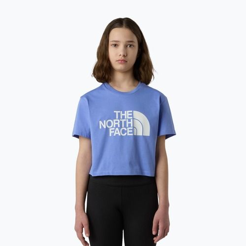 Maglietta da bambino The North Face Crop Easy Tee blu virtuale