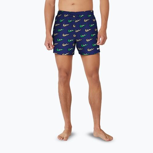 Pantaloncini da bagno Nike Multi Print 5" Volley da uomo, mezzanotte marina