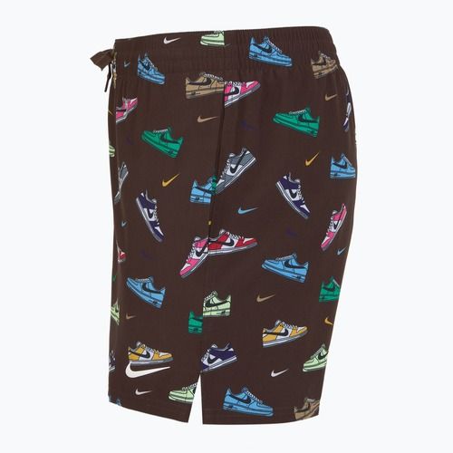 Pantaloncini da bagno Nike Multi Print 5" Volley da uomo, marrone barocco