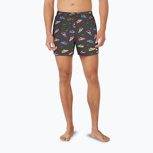 Pantaloncini da bagno Nike Multi Print 5" Volley da uomo, marrone barocco
