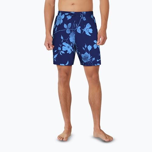 Pantaloncini da bagno Nike Fine Floral 7" Volley da uomo, mezzanotte marina