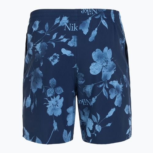Pantaloncini da bagno Nike Fine Floral 7" Volley da uomo, mezzanotte marina