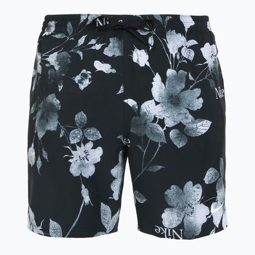Pantaloncini da bagno Nike Fine Floral 7" Volley da uomo, nero