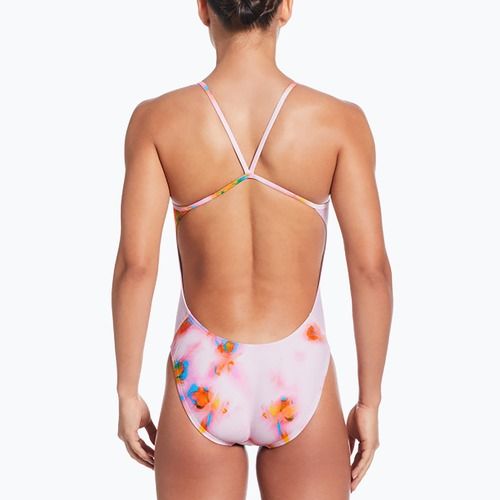 Costume intero da donna Nike Hydrastrong Cutout in schiuma rosa