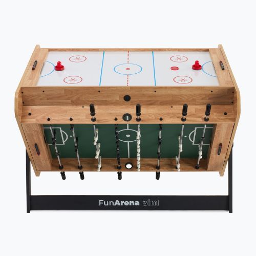 Stół do gry 3w1 OneTeam FunArena piłkarzyki, cymbergaj, bilard drewniany/czarny