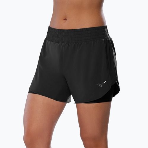 Pantaloncini da corsa da donna Mizuno 2IN1 4,5" nero