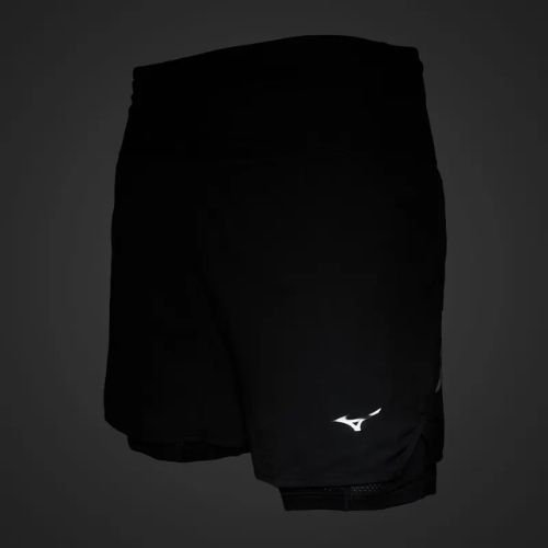 Pantaloncini da corsa Mizuno Trail ER 2IN1 da uomo, nero