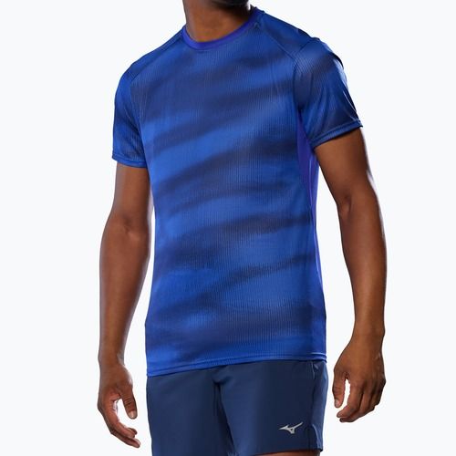 Maglietta da corsa da uomo Mizuno DryAeroFlow Graphic Tee blu riflesso