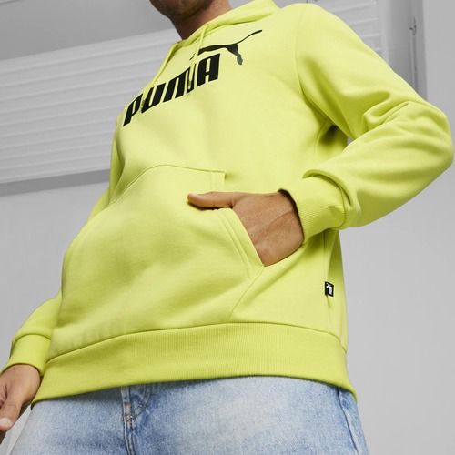 Felpa da uomo PUMA Essentials Big Logo Hoodie FL lime sheen