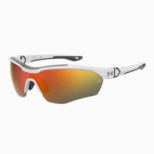 Occhiali da sole da uomo Under Armour Yard Pro bianco opaco/arancio multistrato oleofobico