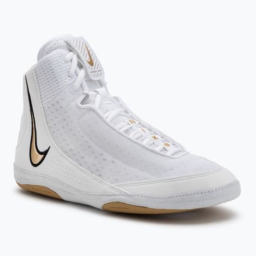 Nike Inflict 4 wrestling scarpa bianco / oro metallico / polvere di fotone / nero
