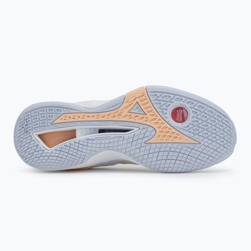 Scarpe da pallamano da donna Mizuno Wave Stealth Neo bianco/navy peonia/pesca parfait