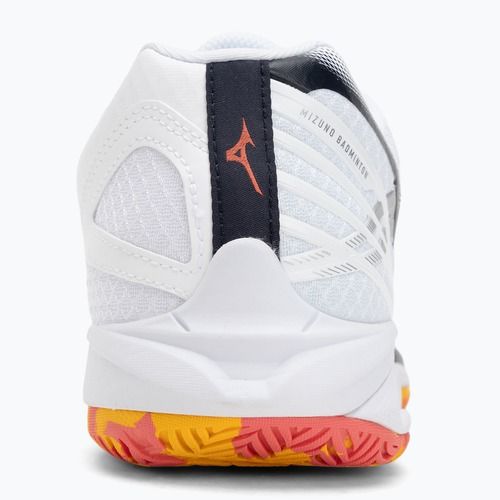 Mizuno Wave Claw 3 scarpa da badminton bianco/citrus/calypso coral
