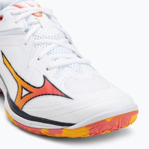Mizuno Wave Claw 3 scarpa da badminton bianco/citrus/calypso coral