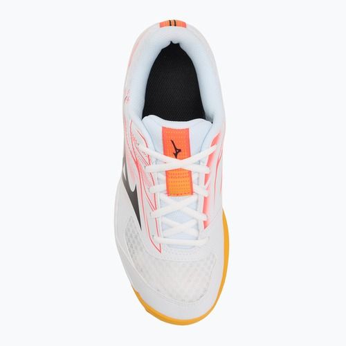 Scarpe da tennis per bambini Mizuno Break Shot 5 Jr CC bianco/calipso coral/citrus