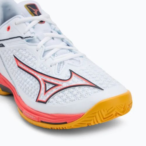 Mizuno Wave Exceed Tour 6 CC scarpe da tennis bianco/blu baritono/corallo 2