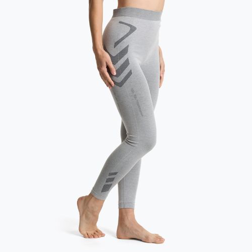 Pantaloni termici da donna biancheria KADVA ALPINESTEP BAMBOO THERMO LIGHT PLUS senza cuciture grigio