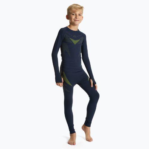 Completo di biancheria intima termica per bambini KADVA ALPINESTEP THERMO LIGHT PLUS senza cuciture blu navy