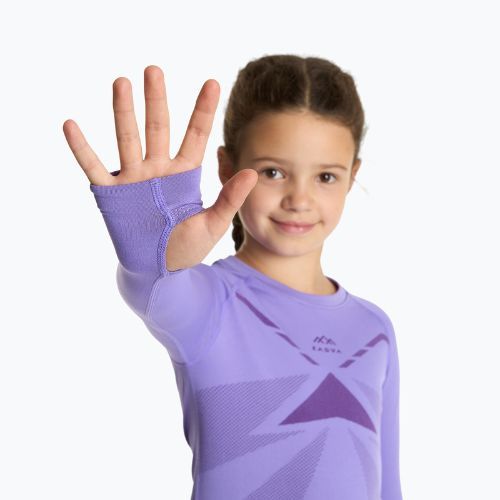 Completo di biancheria intima termica per bambini KADVA ALPINESTEP THERMO LIGHT PLUS senza cuciture viola