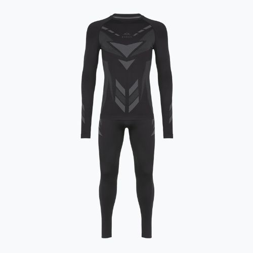 Completo di biancheria termica maschile KADVA ALPINESTEP THERMO LIGHT PLUS senza cuciture nero