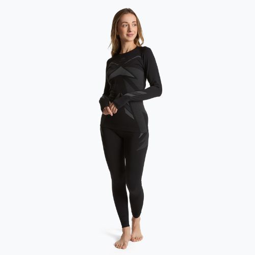Completo di biancheria intima termica da donna KADVA ALPINESTEP THERMO LIGHT PLUS senza cuciture nero