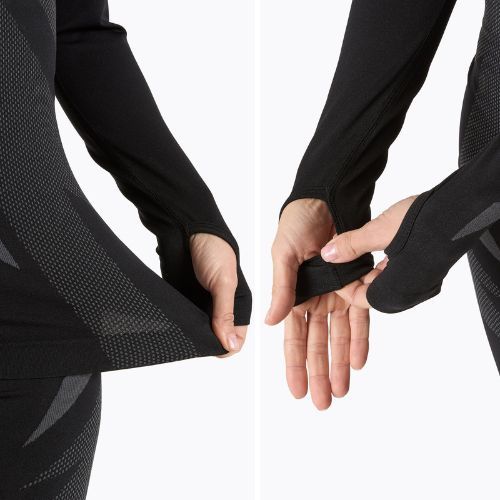 Completo di biancheria intima termica da donna KADVA ALPINESTEP THERMO LIGHT PLUS senza cuciture nero