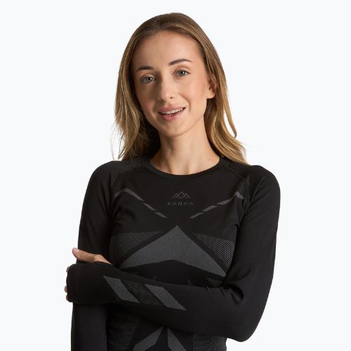 Completo di biancheria intima termica da donna KADVA ALPINESTEP THERMO LIGHT PLUS senza cuciture nero