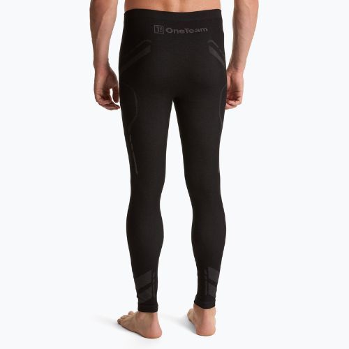 Pantaloni termoattivi da uomo OneTeam ACHILL BAMBOO THERMO LIGHT PLUS nero