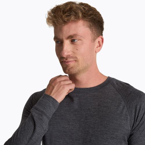 Felpa termica uomo 100% LANA MERINO TOP0538 grigio