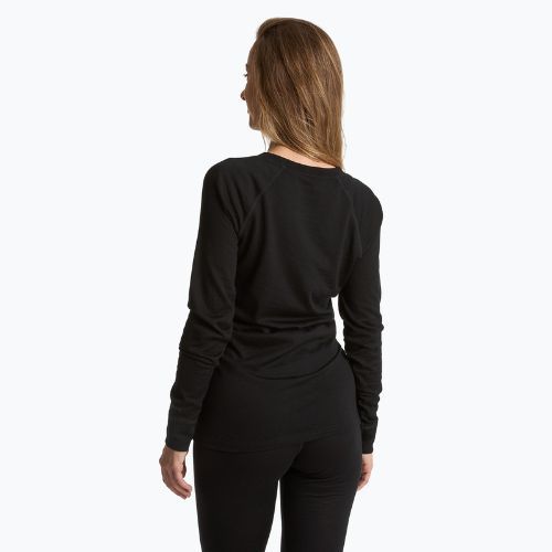 Felpa termica da donna WOOLCANO 100% Merino TOP0541 nero