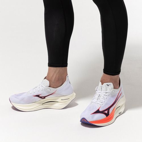 Mizuno Wave Rebellion Pro 3 scarpa da corsa bianco/blu baritono/fiery cora