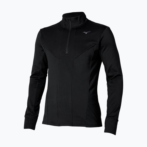 Felpa da running Mizuno Active Warm Half Zip uomo nero