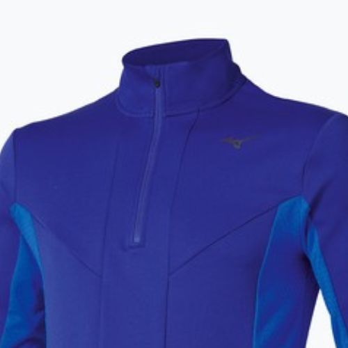 Felpa da running Mizuno Active Warm Half Zip da uomo, blu sodalite