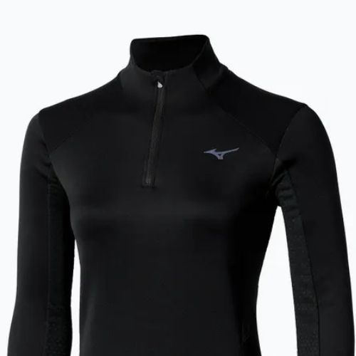 Felpa running donna Mizuno Active Warm Half Zip nero