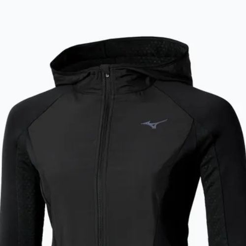 Giacca da running donna Mizuno Active Warm Hybrid Full Zip Hooded nero