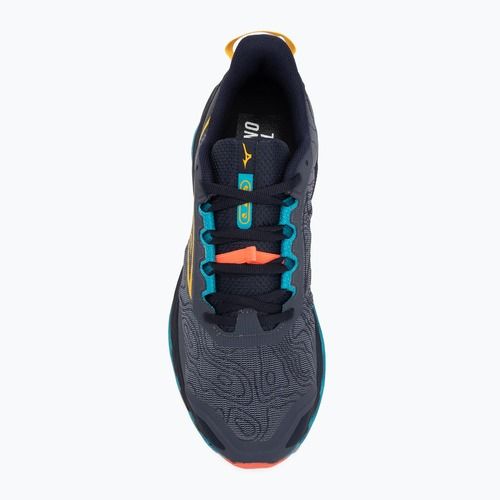 Scarpe da corsa da uomo Mizuno Wave Mujin 11 odyssey grigio/citrus/fiery coral 2