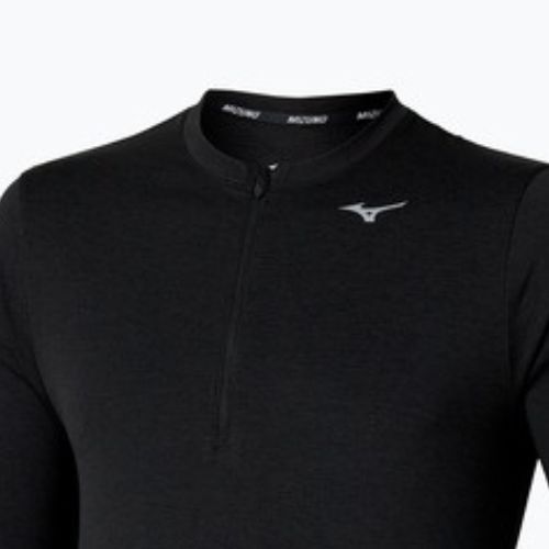 Maglietta a maniche lunghe Mizuno Core Impulse Half Zip da uomo, nero