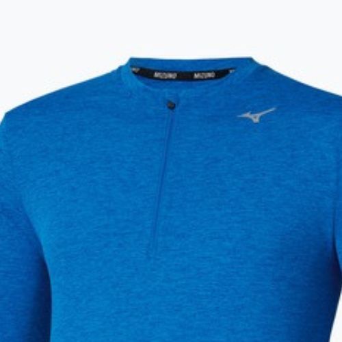 Maglietta Mizuno Core Impulse Half Zip a maniche lunghe da uomo, blu principessa