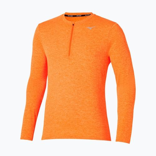 Mizuno Core Impulse Half Zip Tee Uomo tangelo running longsleeve