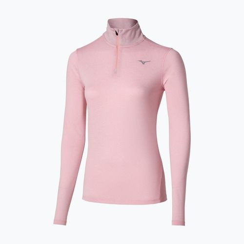 Felpa running donna Mizuno Core Impulse Half Zip Tee malva sbiancata