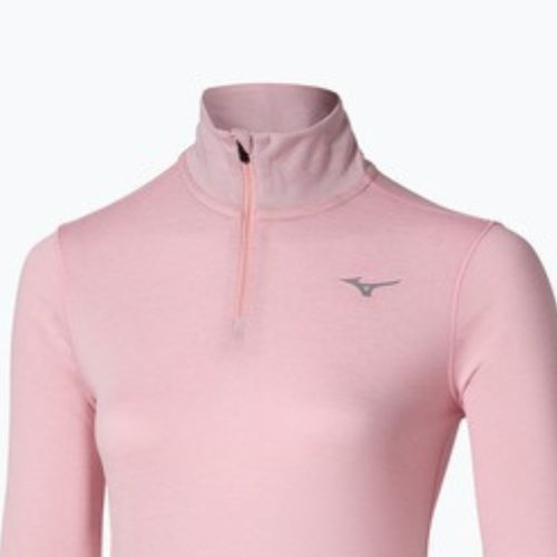 Felpa running donna Mizuno Core Impulse Half Zip Tee malva sbiancata