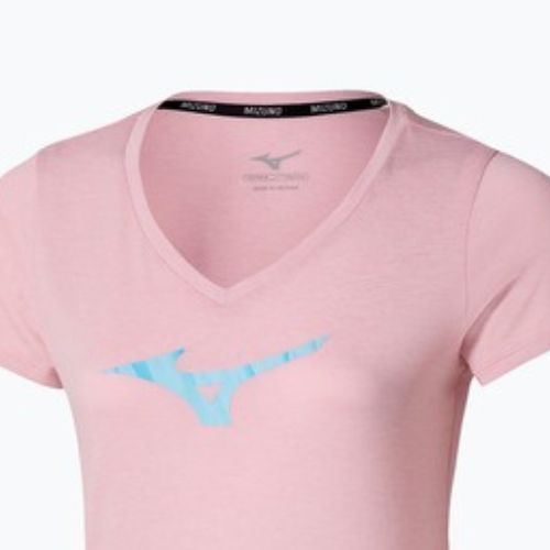 Maglietta da running da donna Mizuno Core Runbird Tee color malva sbiancato