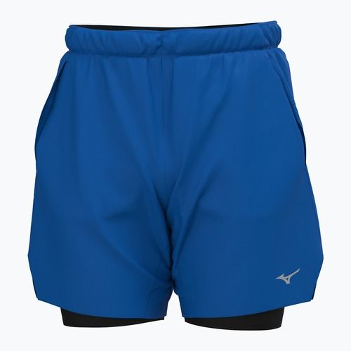 Pantaloncini da corsa Mizuno Core 7.5 2IN1 da uomo, blu principessa