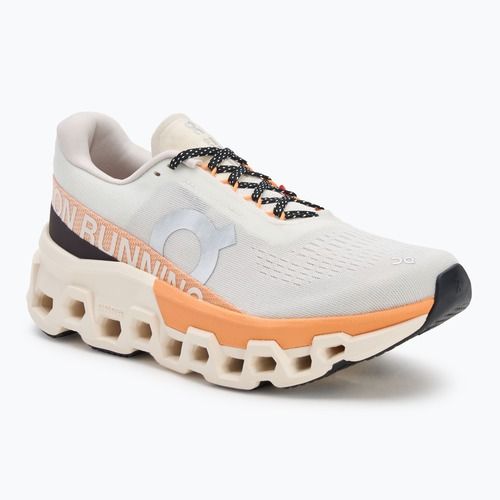 Scarpe da corsa On Cloudmonster 2 da donna, avorio/tangerine