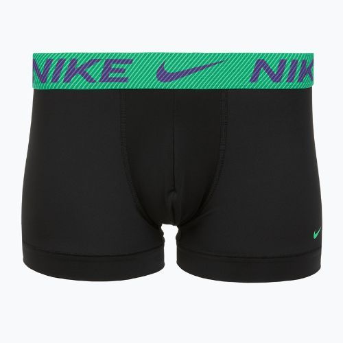 Boxer da uomo Nike Dri-Fit Essential Micro Trunk 3 paia nero verde shock/wild violet/nero testo wb